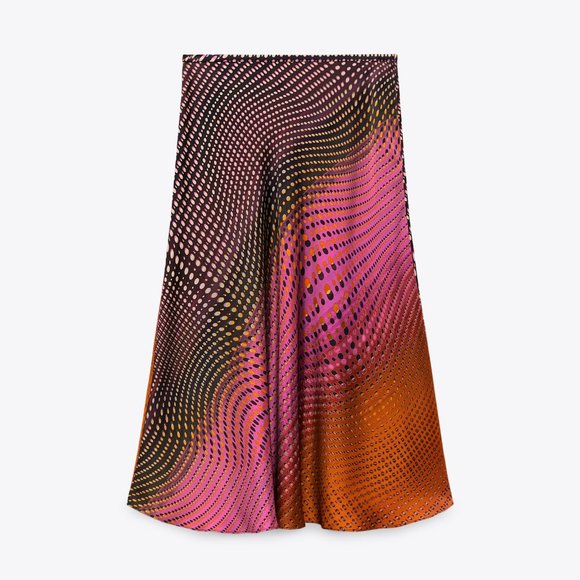 BLOGGER'S FAVE! Zara Printed Midi Skirt NWT - Picture 15 of 15